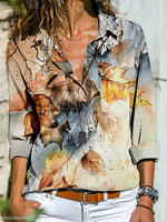 Moda z długimi rękawami w połowie długości koszula damska koszula na co dzień kobiety elegancka bluzka 5